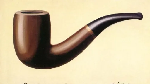 "This is  not a pipe" drawing of a pipe